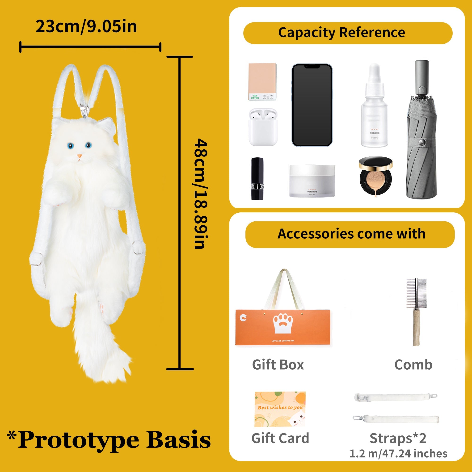 Custom Cat Plush Backpack from Photo – Personalized Pet Keepsake