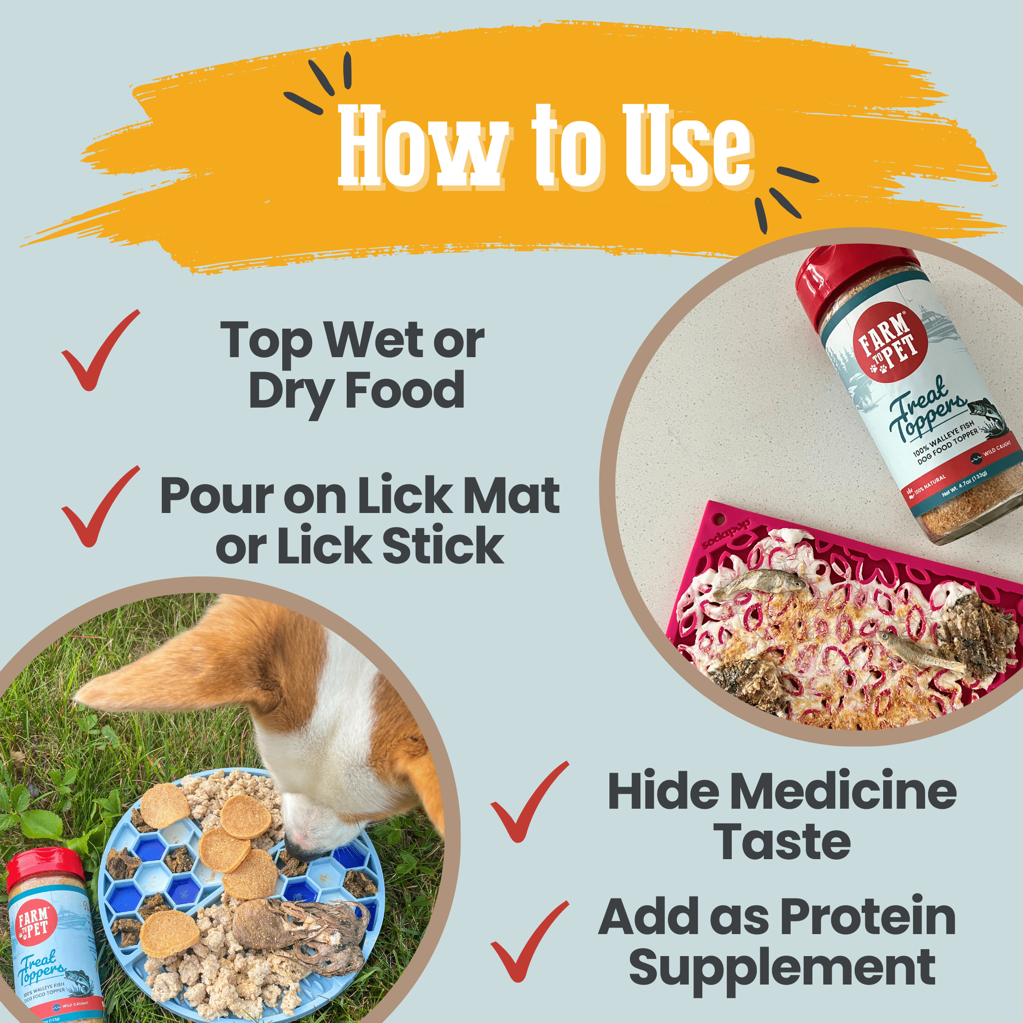 Treat Topper Fish Dog Food Topper | Low-Fat Meal Topper for Pets