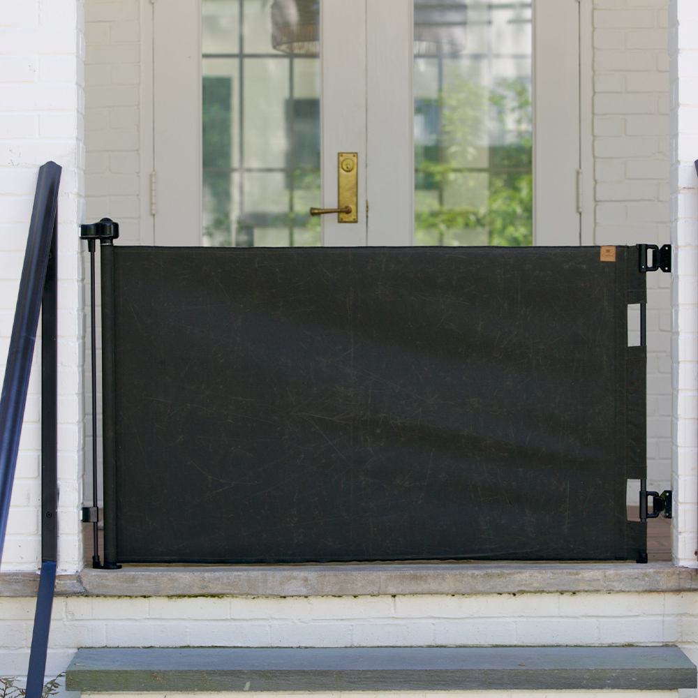 Oil Waxed Canvas Pet Safety Gate – Durable, Waterproof, Vintage-Inspired | fit openings from 27.6" to 55" wide and stand 33"