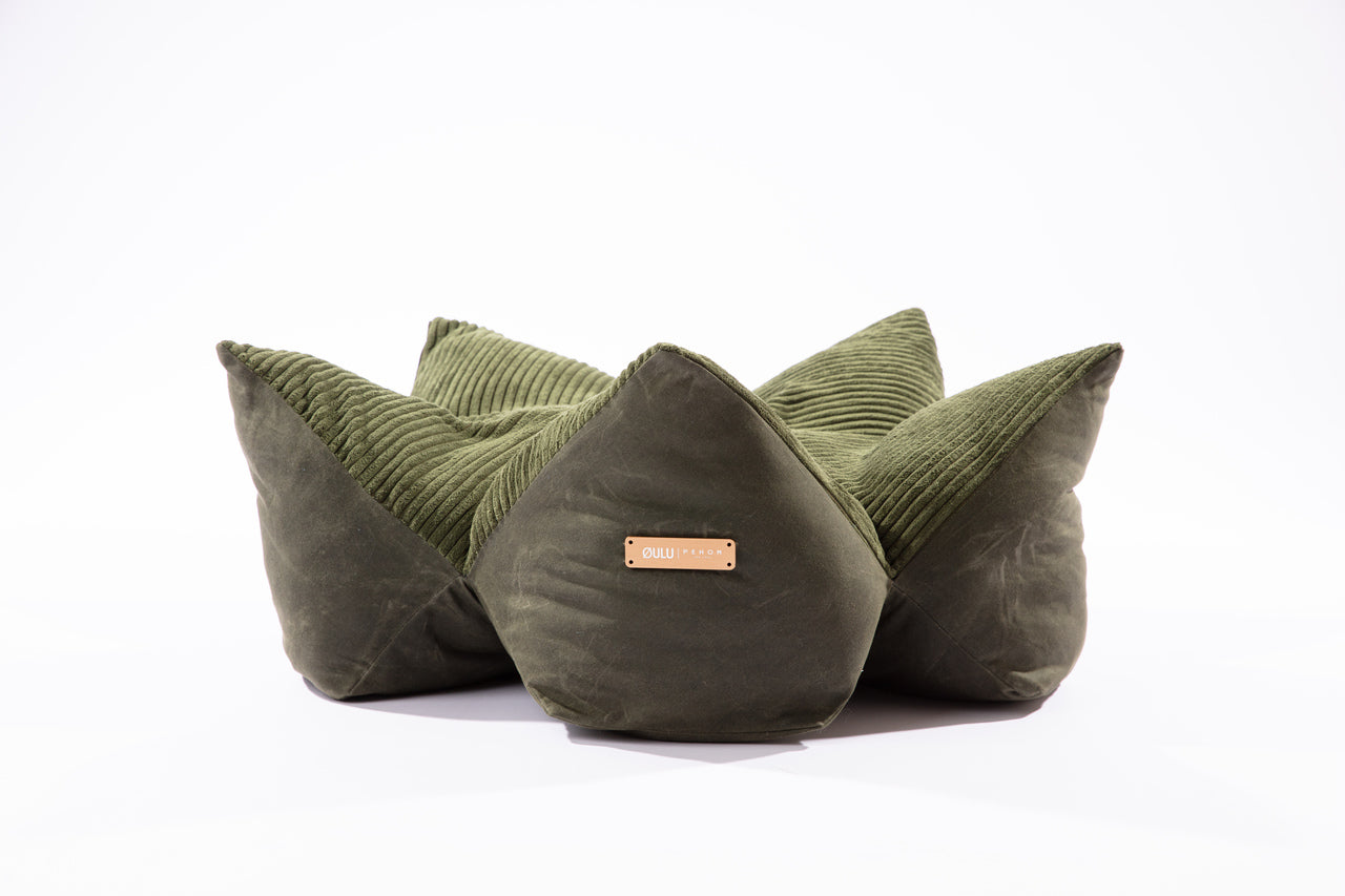 OULU X PEHOM - CUDDLE PET PILLOW BED- Navy Blue / Olive Green / Canyon Brown