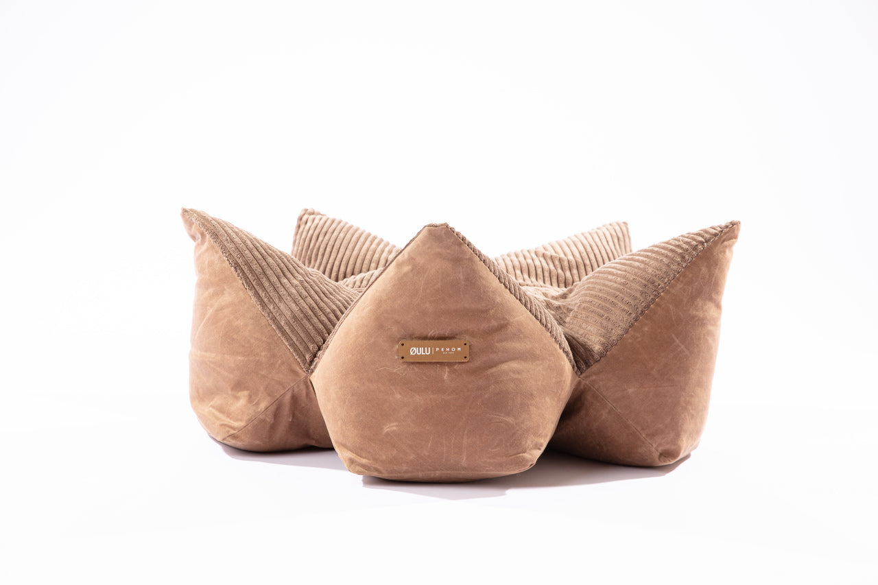 OULU X PEHOM - CUDDLE PET PILLOW BED- Navy Blue / Olive Green / Canyon Brown