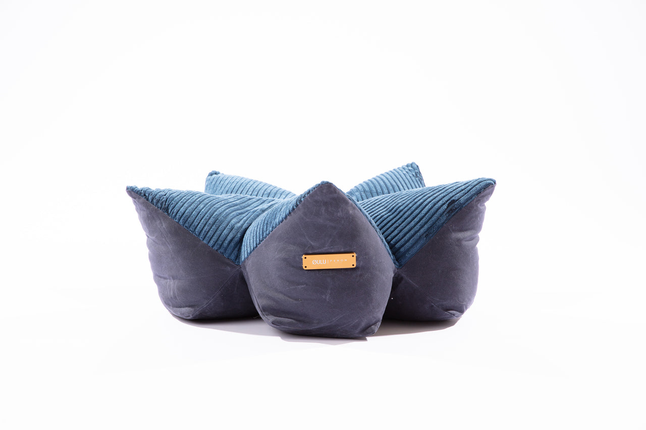 OULU X PEHOM - CUDDLE PET PILLOW BED- Navy Blue / Olive Green / Canyon Brown