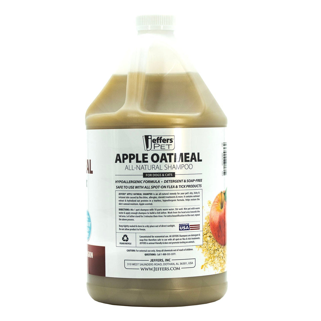 Jeffers Pet Apple Oatmeal All-Natural Hypoallergenic Dry Skin Shampoo for Dogs and Cats