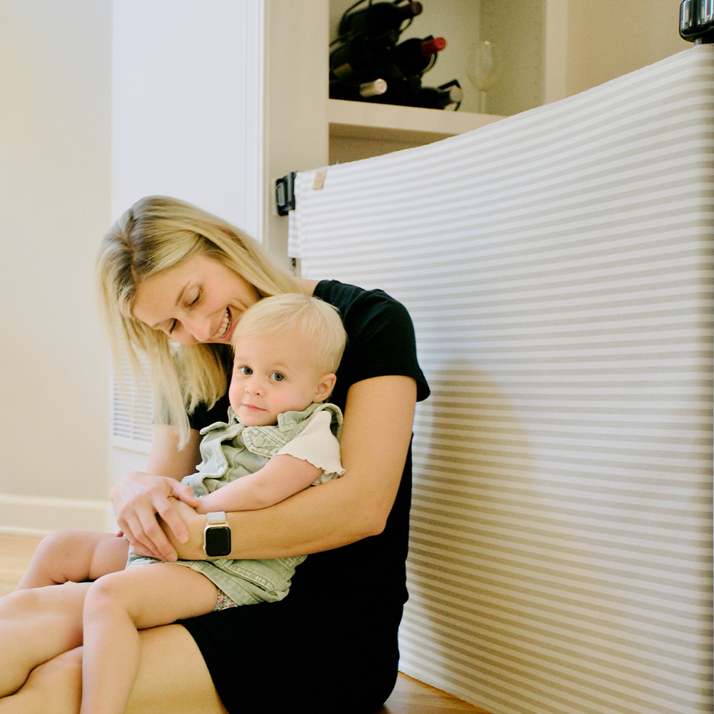 Milliken® Fabric Baby & Pet Safety Gate – Indoor/Outdoor, Durable & Stylish | fit openings from 27.6" to 55" wide and stand 33"