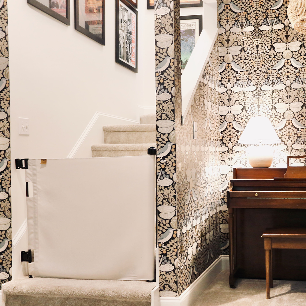 Milliken® Fabric Baby & Pet Safety Gate – Indoor/Outdoor, Durable & Stylish | fit openings from 27.6" to 55" wide and stand 33"