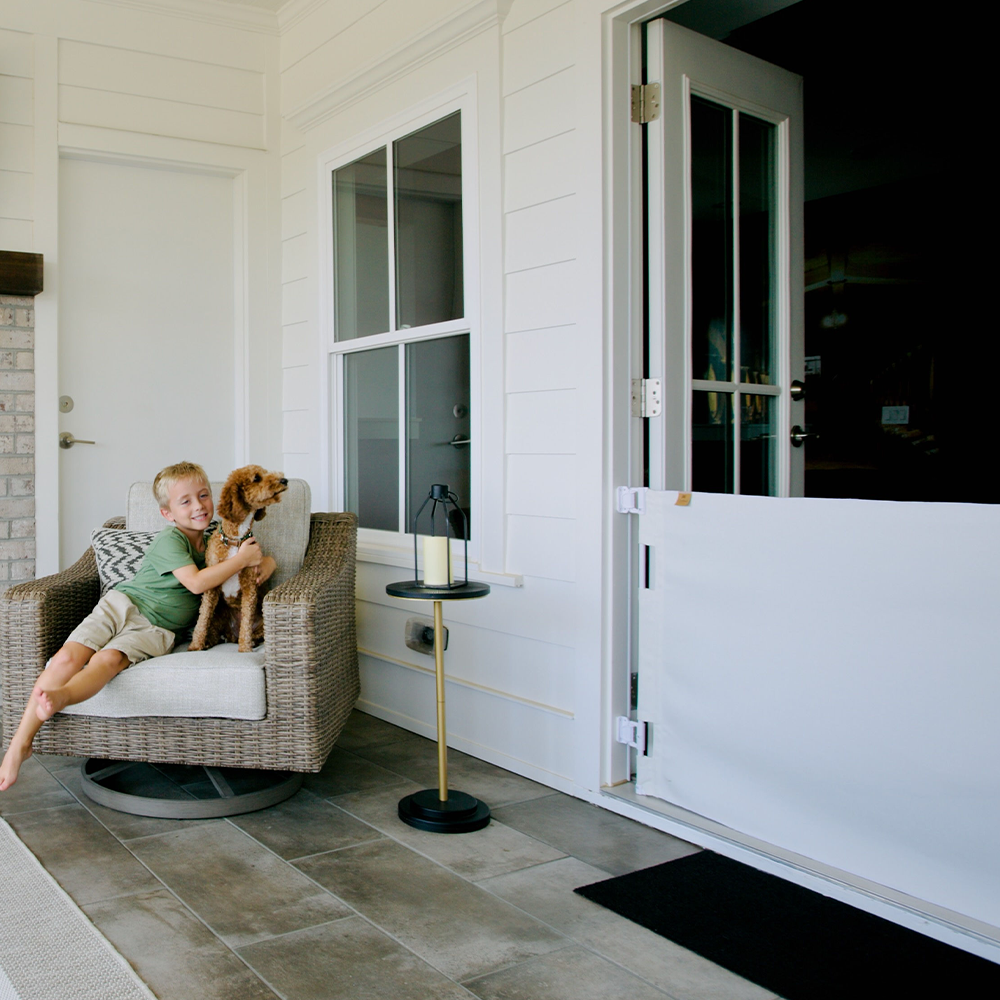 Milliken® Fabric Baby & Pet Safety Gate – Indoor/Outdoor, Durable & Stylish | fit openings from 27.6" to 55" wide and stand 33"